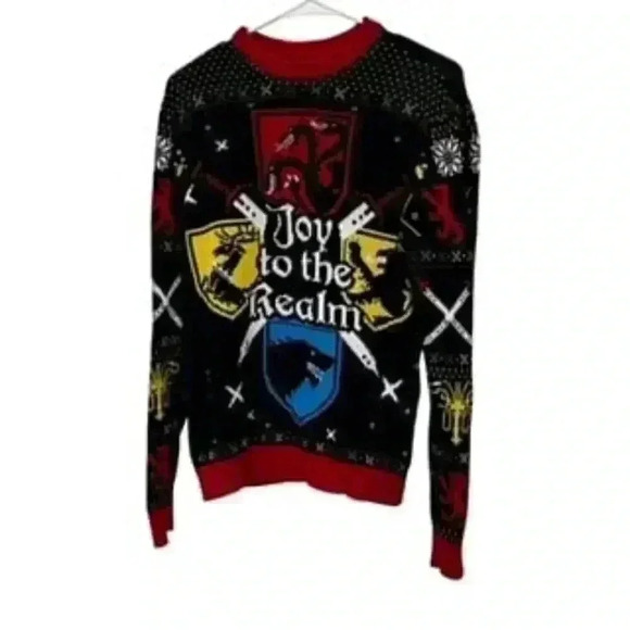 Game Of Thrones Joy To The‎ Realm Christmas Holiday Sweater Adult Sz Medium - Picture 2 of 12